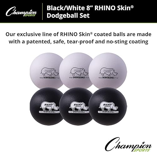 Miniatura 137 de Champion Sports Rhino Skin - Juegos de bolas de dodgeball de rebote bajo y individuales para juegos de juegos infantiles, PE, patio trasero y liga