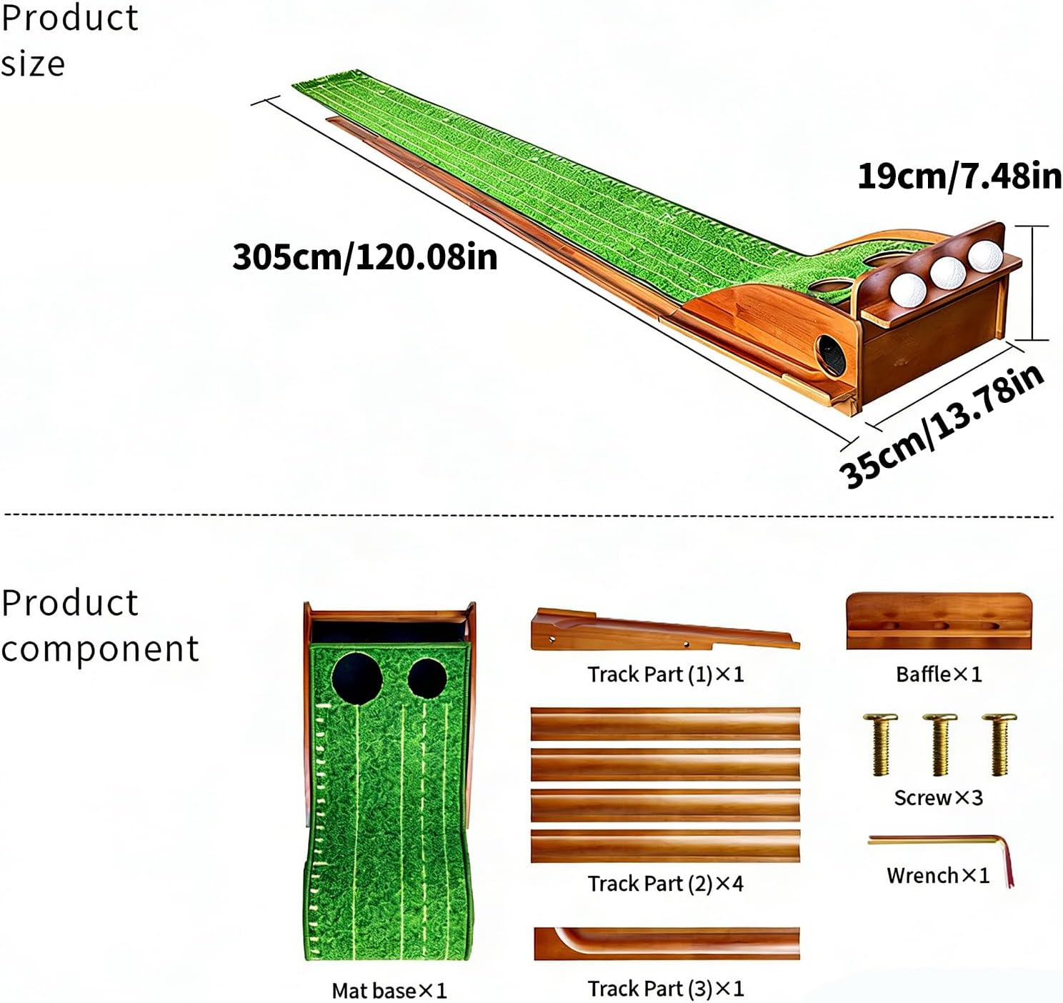 Golf Putting Green Golfs Accessory Practice Mat for Golf Training Mats for Indoor, Mats Set with Hole Covers and Training