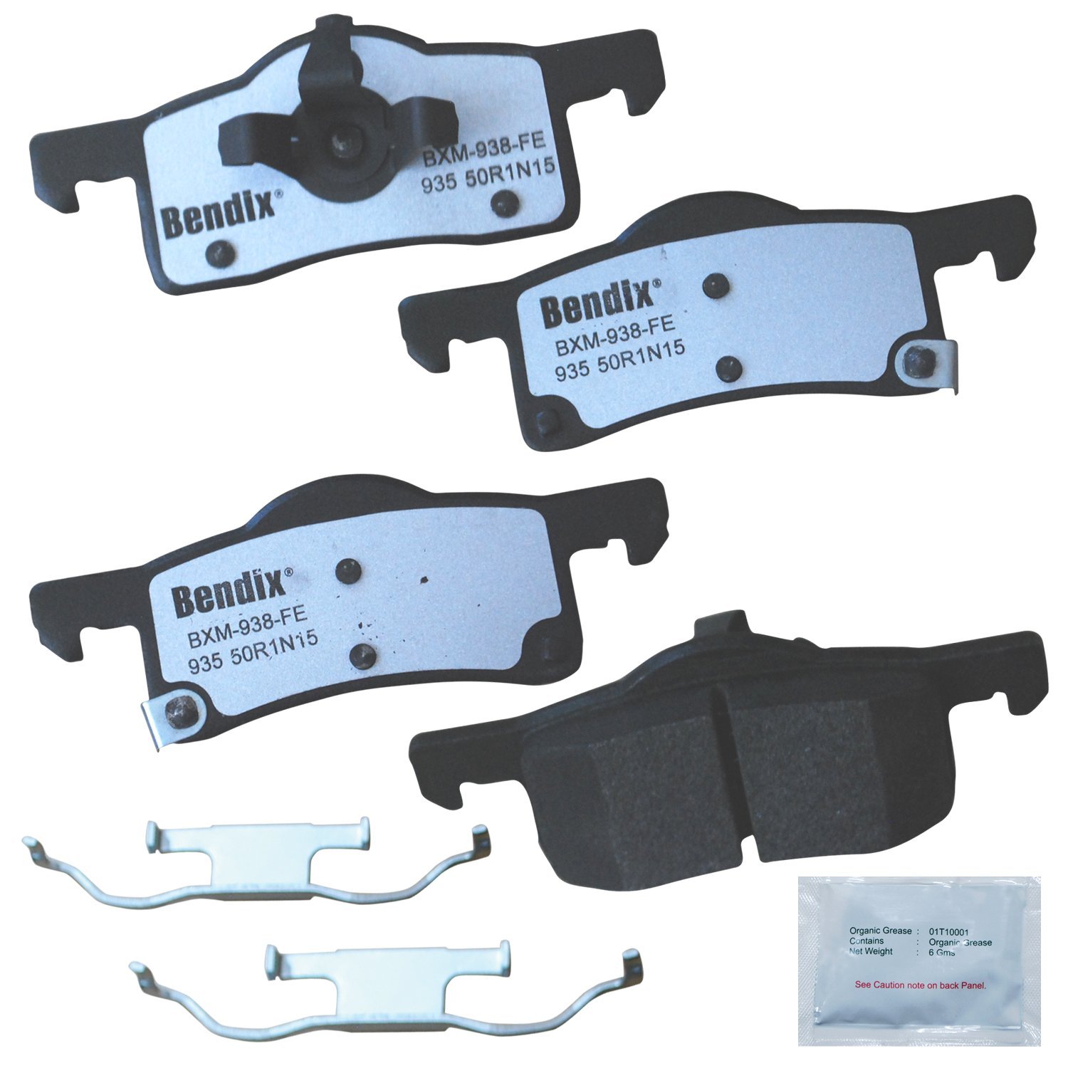 Bendix Fleet Metlok MKD935FM Semi-Metallic Rear Brake Pads for Ford Expedition 2006-2003, Lincoln Navigator 2006-2003
