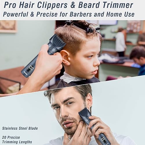 Miniatura 3 de Kit de recortadores de barba para hombre, esfera precisa, ajustable, 20 longitudes, juego de afeitadoras eléctricas 5 en 1 y cortadoras de cabello,