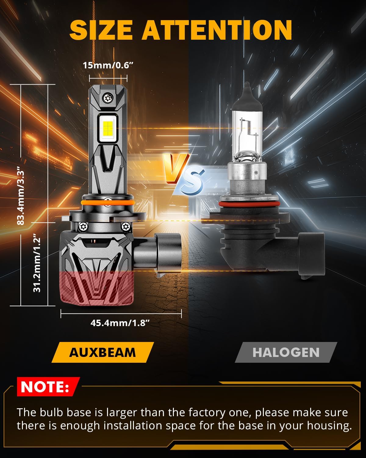 Auxbeam 9005 Fog Lights, Q40 Series 30000LM 800% Brighter Powersports Light For UTV ATV Offroad Use