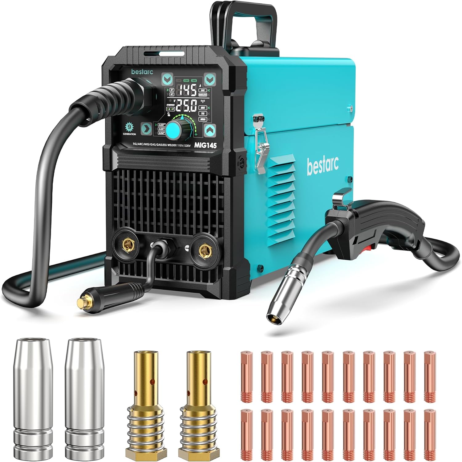 bestarc MIG145 9GEN MIG Welder & 0.035" MIG Welding Gun Kit