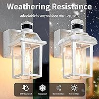 Vista 4 de Yisuro Luces de porche con salida GFCI, sensor de movimiento del anochecer al amanecer, luz al aire libre, 3 modos de iluminación exterior, exterior