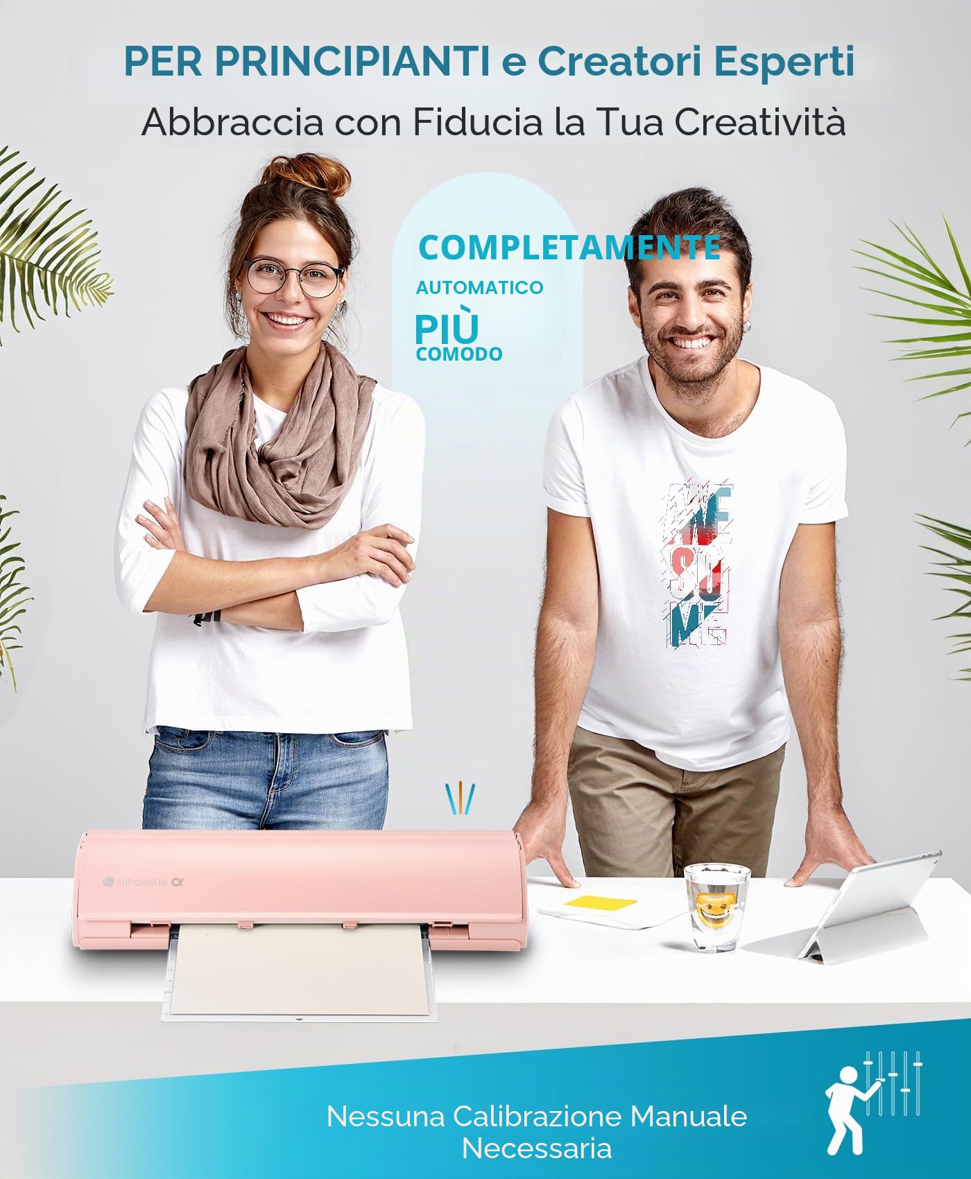 Silhouette America Cameo 5 Alpha (α) - Smart Cutting Machine for Print & Cut - Quiet Operation with AutoBlade, Studio Software, Cutting Mat- Vinyl, Paper & Fabric Compatible - Matte Pink