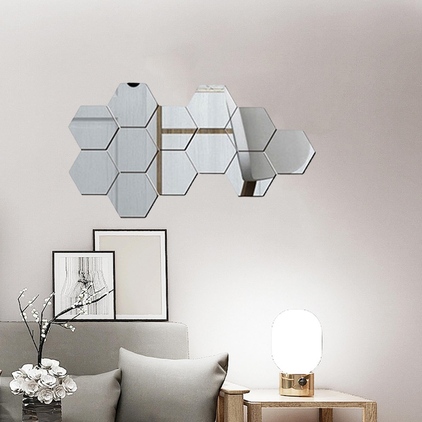 15 pezzi 15 cm Specchio Adesivi per Parete, Quadrato Dorato Specchio Piastrelle Autoadesivo, Removibile Acrilico Specchio per Casa Bagno Camera da Letto Ufficio