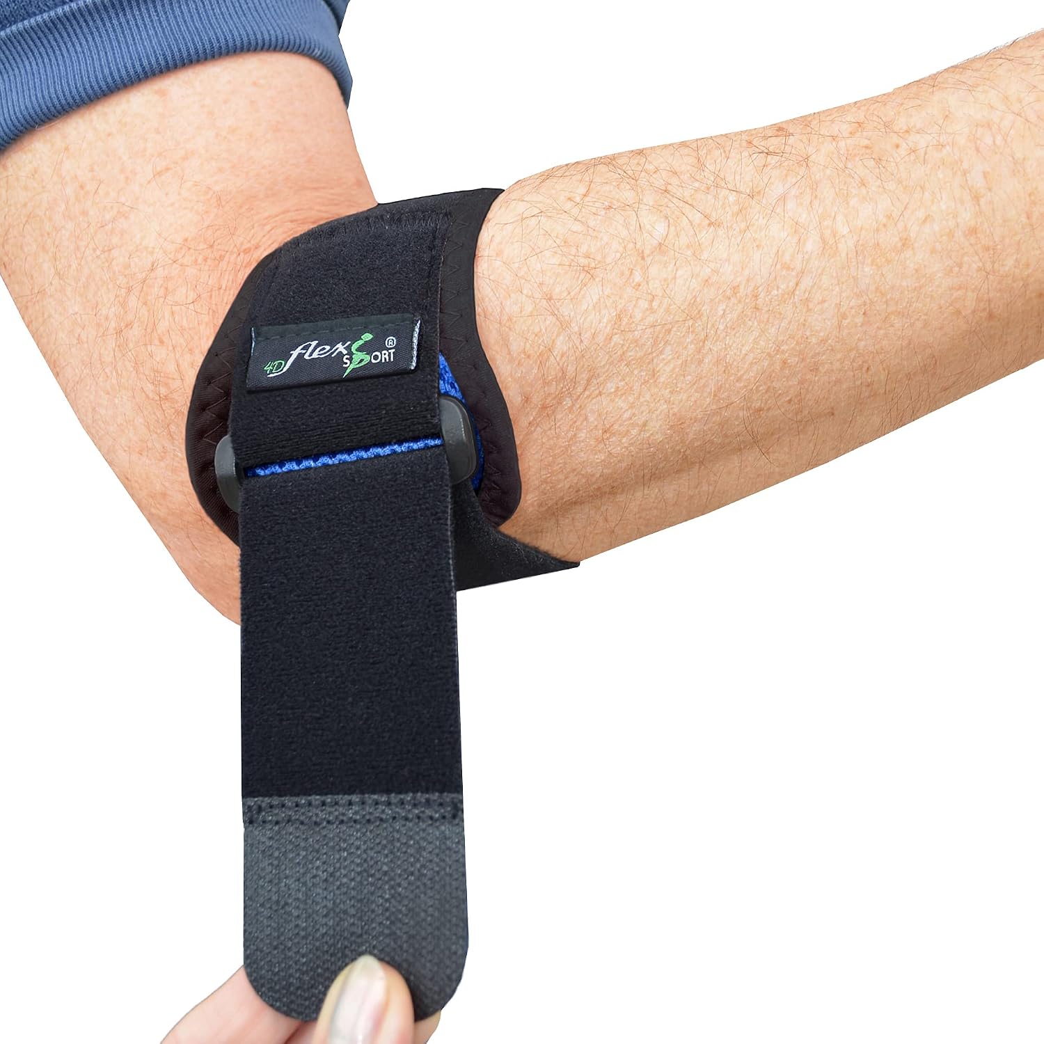 4DflexiSPORT Padel Tennis Elbow Strap (ROYAL BLUE) maximise forearm power and strength - Image 3