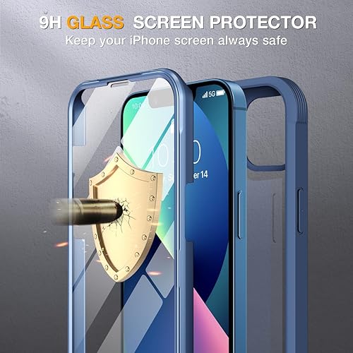 Miniatura 289 de Miracase Glass Series - Funda para iPhone 11 de 6.1 pulgadas, funda resistente de cuerpo completo mejorado con protector de pantalla de vidrio Negro
