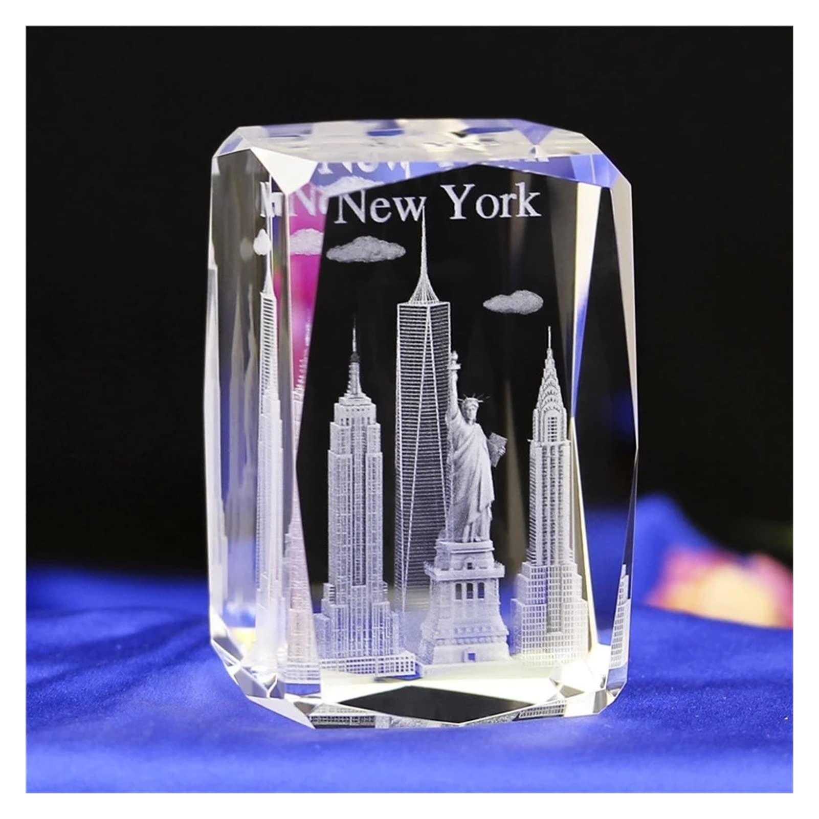 Cristales 3D Crystal Cube L Grabado Modelo Modelo Figurines Miniaturas Bloque de Cristal Souvenirs Paperweigh Regalos for la decoración del hogar Ornamento