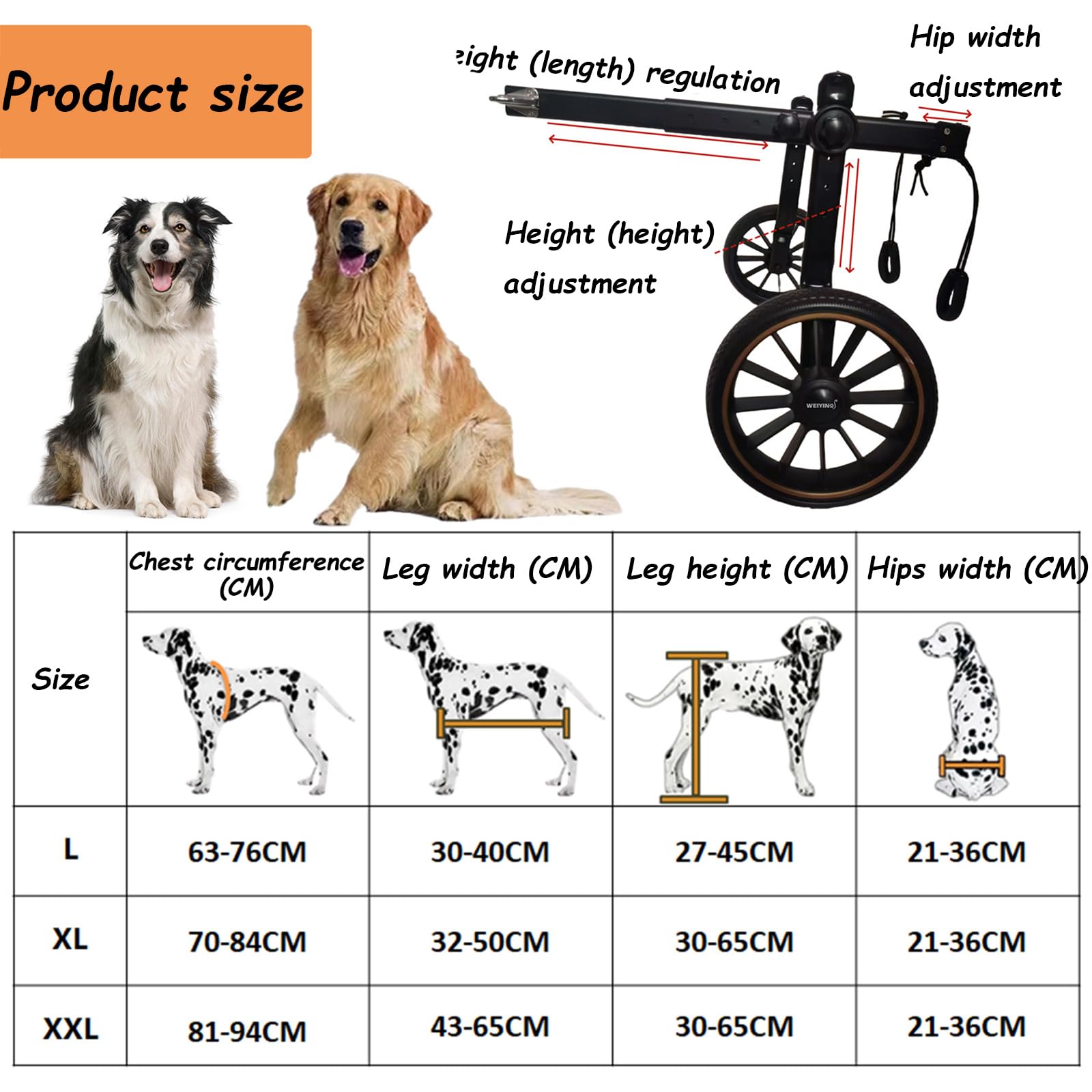 Fauteuil Roulant Pour Chien,Pattes ArrièRe,2 Roues Chien,Attelle D'Exercice Marcheur Handicapé,Aide à La Marche Avant BlesséEs/ParalyséEs,Pour Chariot Animaux Petite,Moyenne Et Grande Taille(XL,Blue)