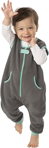 Baby Deedee Saco de dormir de forro polar con pies, saco de dormir para niños, verde azulado, 2-4 T