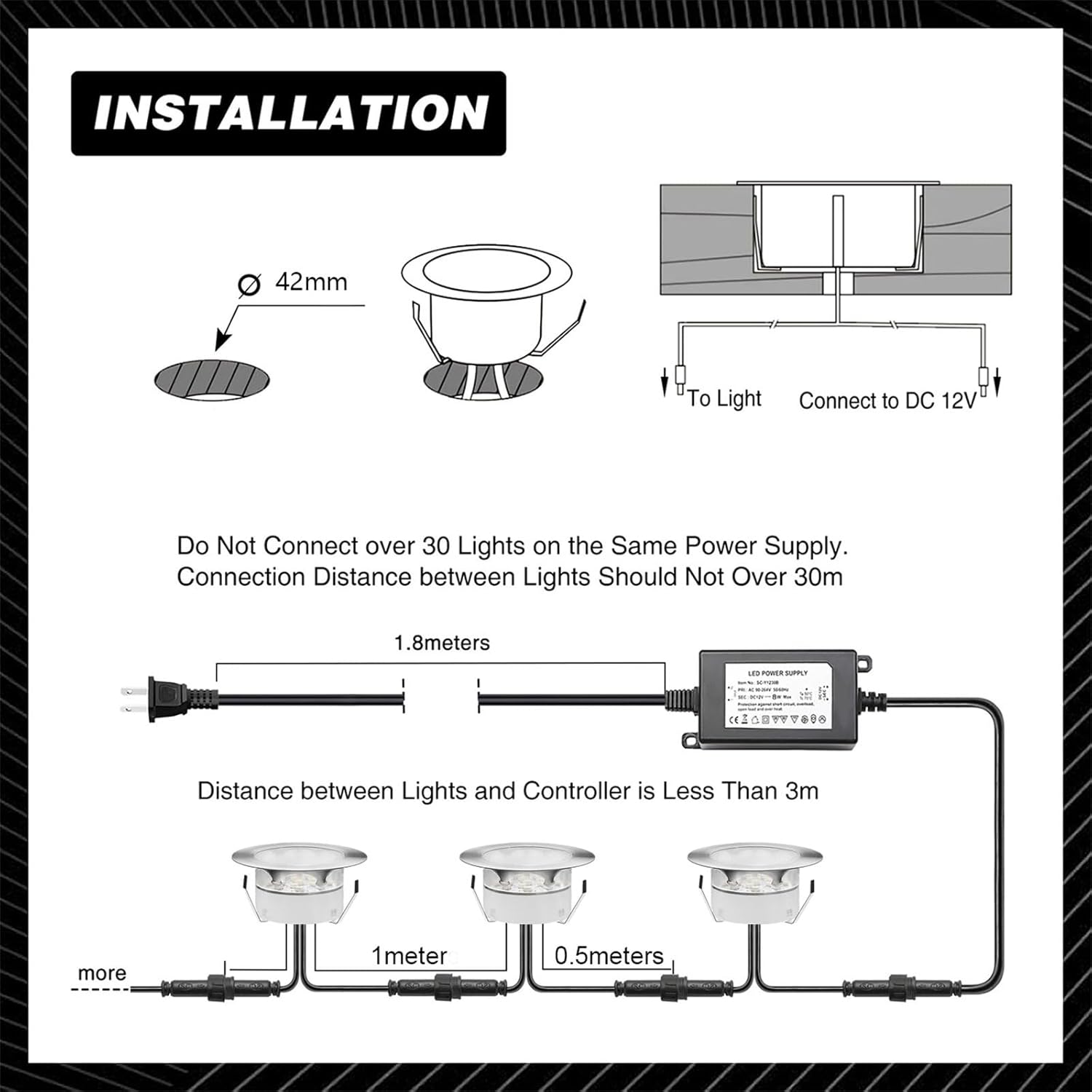 Recessed LED Deck Lights Kits,6 Pack Φ2.36 Waterproof RGB Dimmable Color Deck Light Low Voltage Embedded LED Step Stair Lighting with Remote Control for Garden,Yard,Pathway