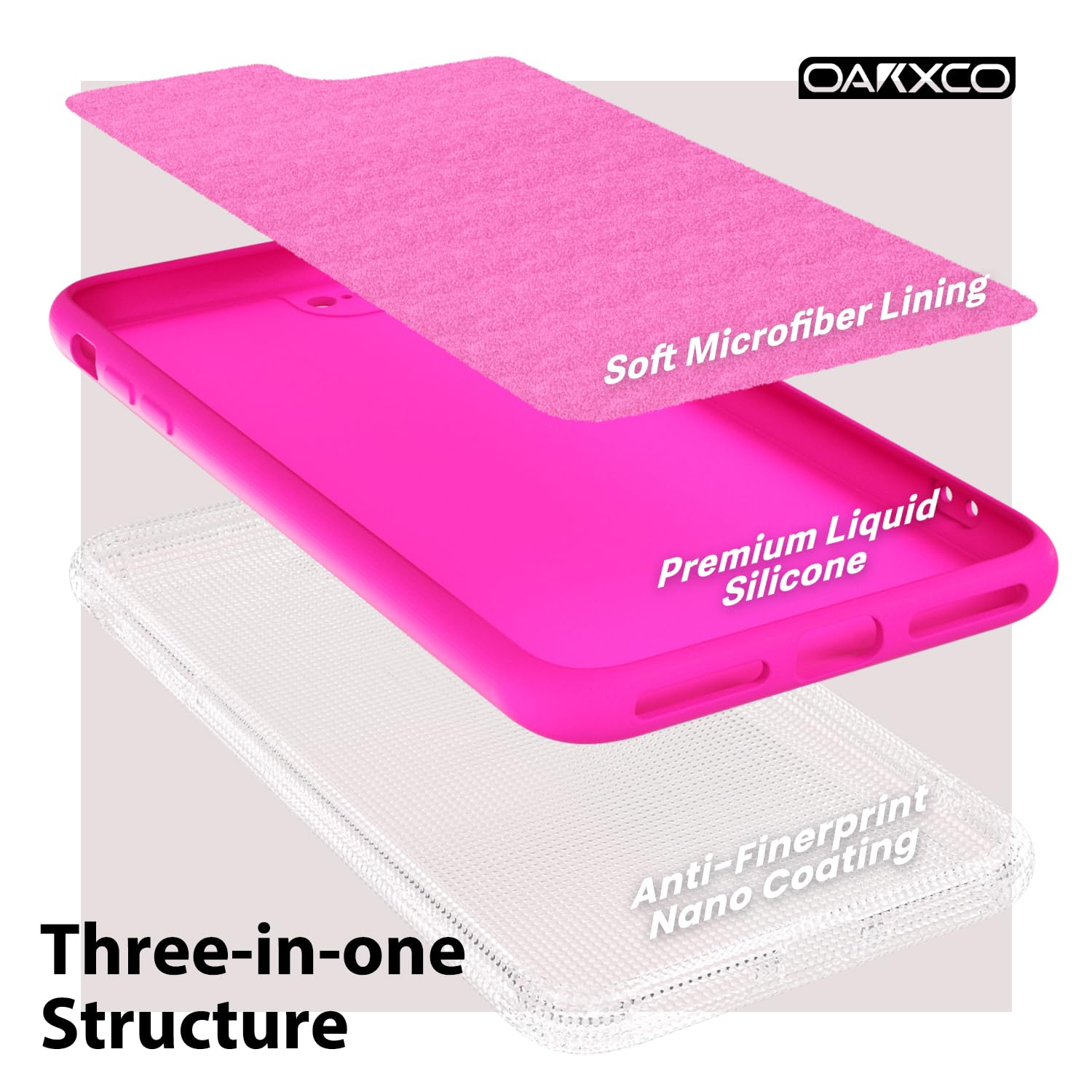 oakxco for iPhone 16 Pro Max Case Liquid Silicone, Soft Rubber Gel Elegant Aesthetic Basic Simple Cover, Cute Thin Slim TPU Matte Solid Color Plain Smooth Case for Women Girl, Light Pink — view 515