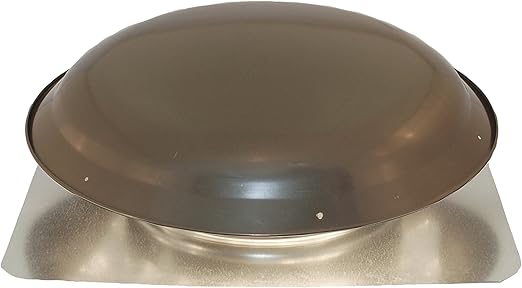 Ventamatic VX25GREY Static Galvanized Steel Dome and Flange Roof Vent, Weathered Grey