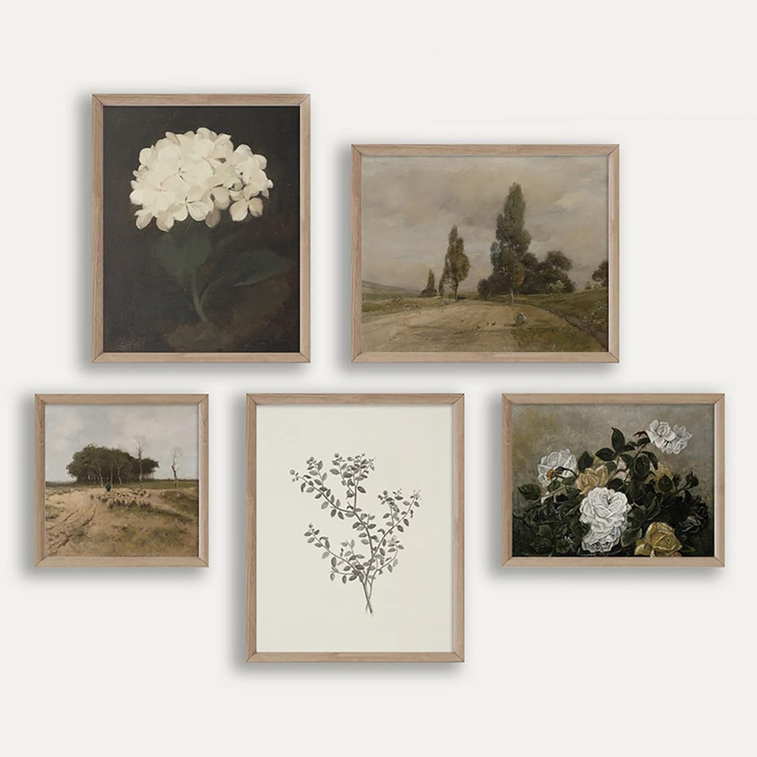 Set 5 French Country Decor Gallery Wall Art Landscape