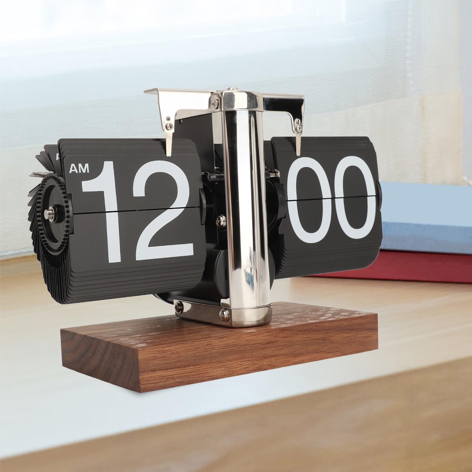 Flip Reloj Retro Digital de Pared con Pilas Números Grandes Base Segura Creativo de Escritorio para Hogar Oficina