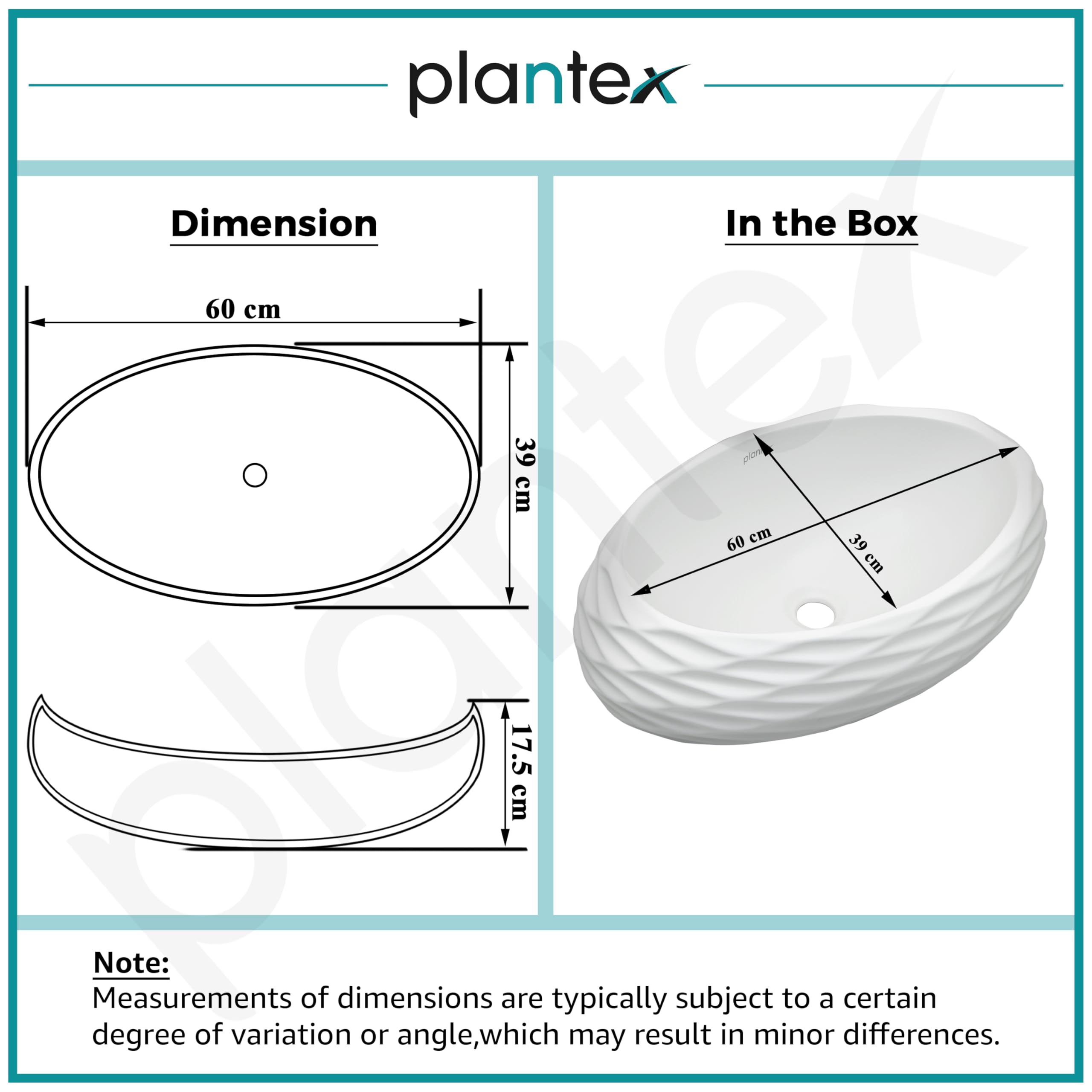 Plantex Ceramic Basin - Modern Bathroom Sink -3 Plantex Ceramic Basin - Modern Bathroom Sink -3