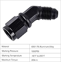 Vista 2 de EVIL ENERGY 3AN Hembra a 3AN Macho Adaptador de Conexión Giratoria de Rápida Montaje en Aluminio Negro