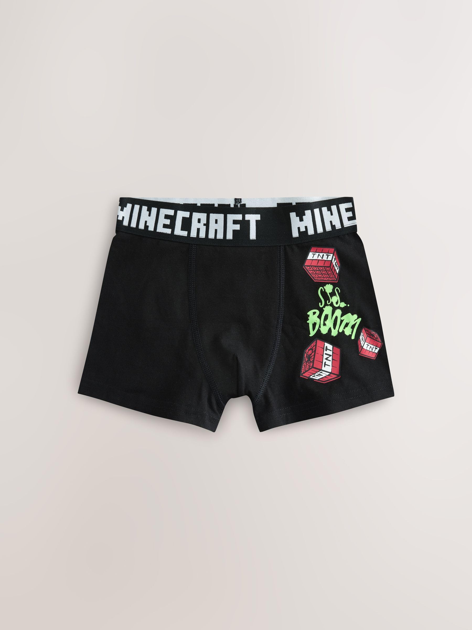 NEXT Ragazzo Confezione da 7 Boxer di Minecraft | Bambino, Standard, Mid Rise
