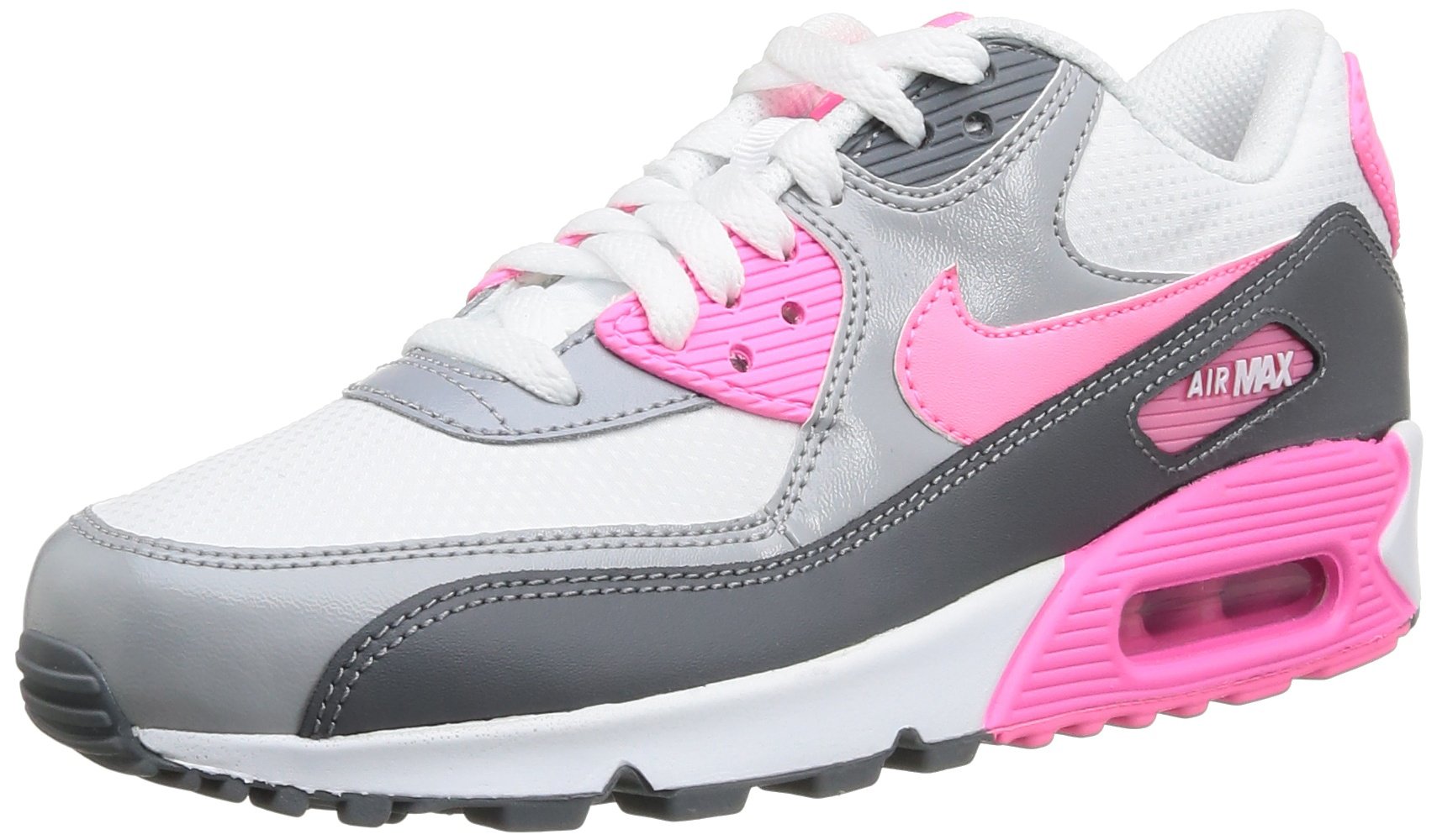 NIKE Air Max 90 Essential Women's Shoes White/Pink Glow/Cool Grey/Wolf Grey 616730-102
