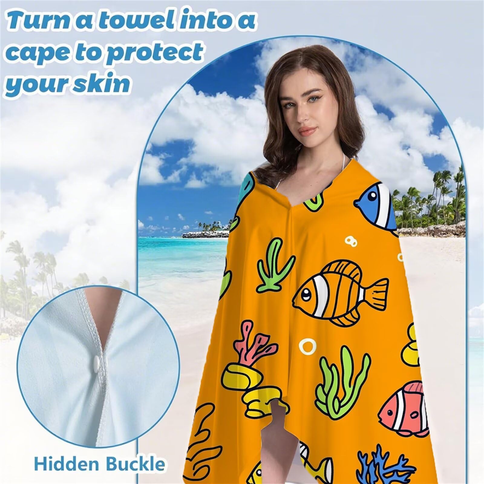 Strandtuch XXL, Microfaser Handtuch Groß 100x200 cm Stranddecke Sandfrei Reisehandtuch Schnelltrocknen Badetuch Sporthandtuch für Damen Herren Reise Urlaub Sauna Summer Must Haves 2 Pack Orange S-591