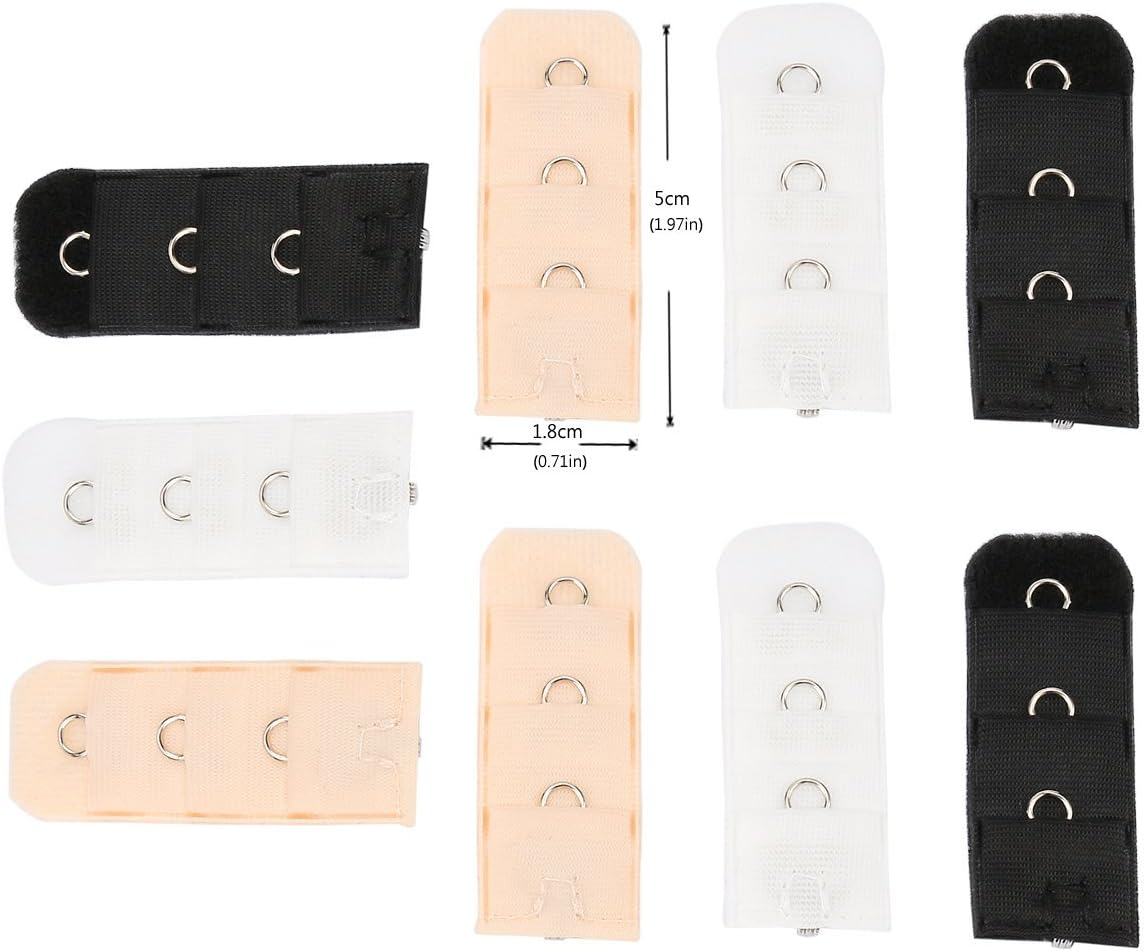 Women's Assorted Bra Back Strap Extenders With 1 to 3 Hook Optional