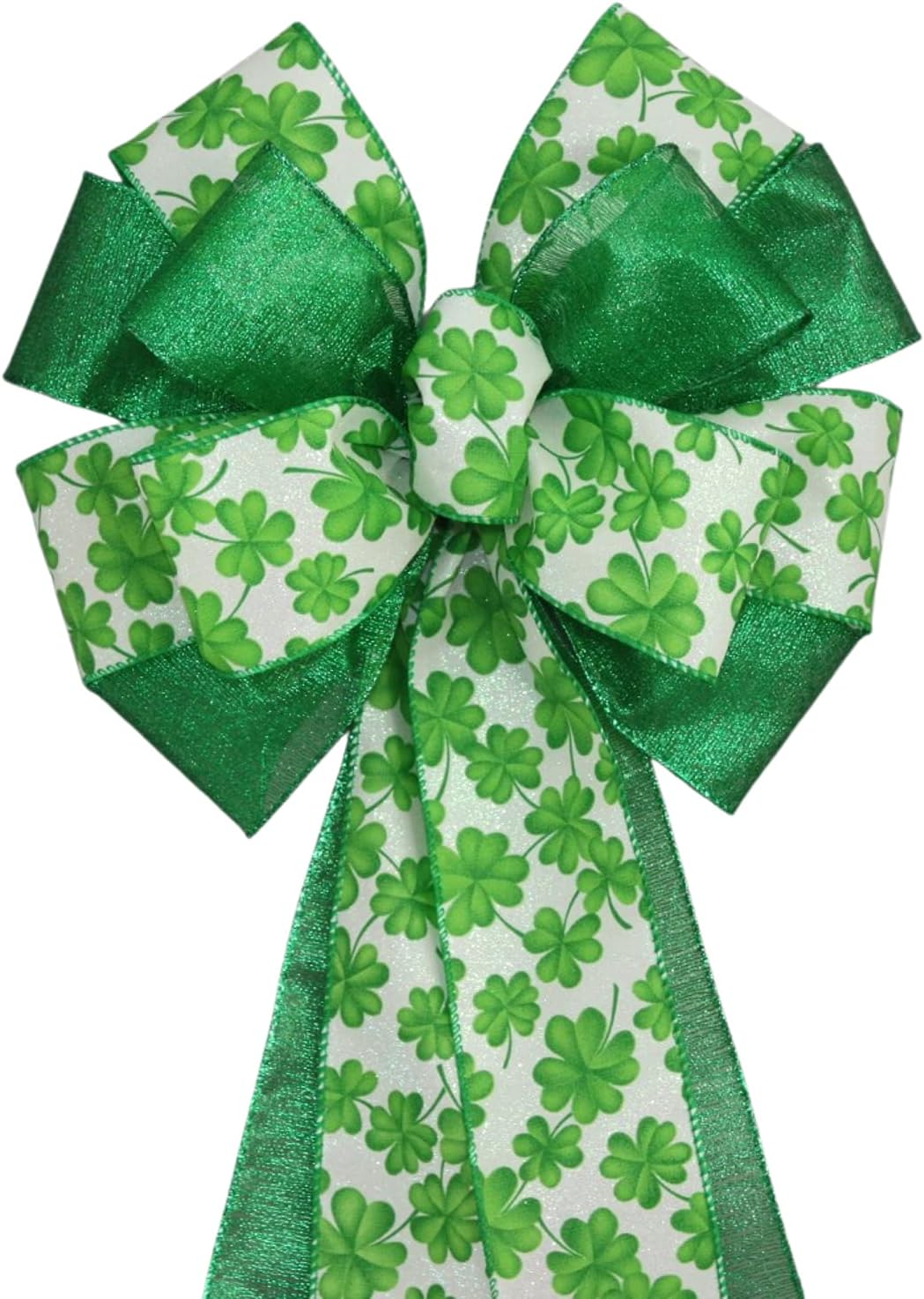 Green Shamrock Metallic St Patrick's Day Bow