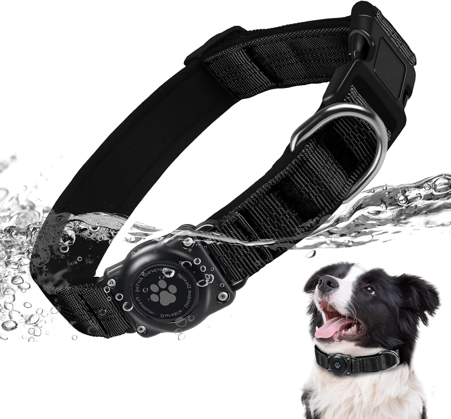 Reflective Air Tag Canine Collar – 100% Waterproof Canine Collar AirTag Holder | Further-Sturdy, Gentle Padded AirTag Canine Collars for Small Medium Massive Canine