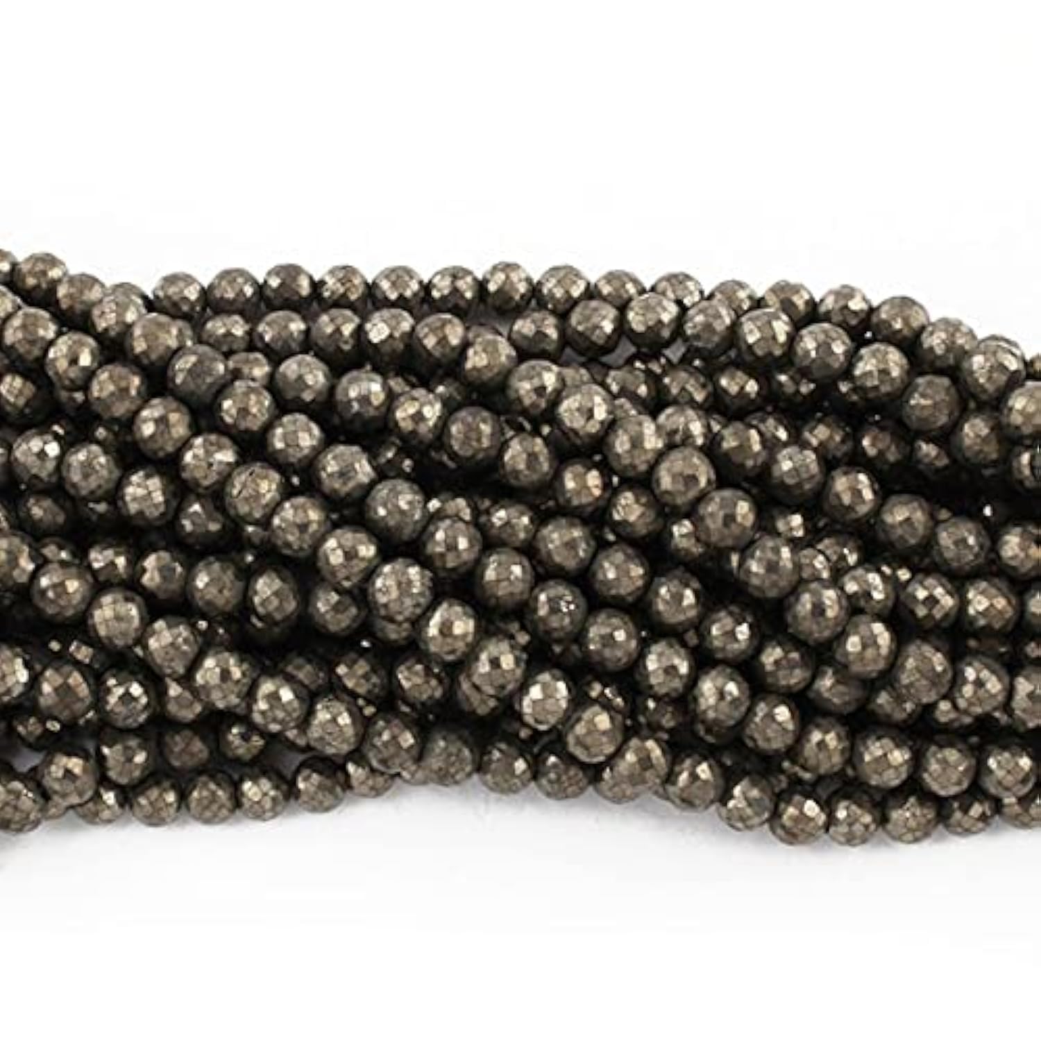 Perles pyrite naturelle facettée 6mm pour création bijoux artisanaux