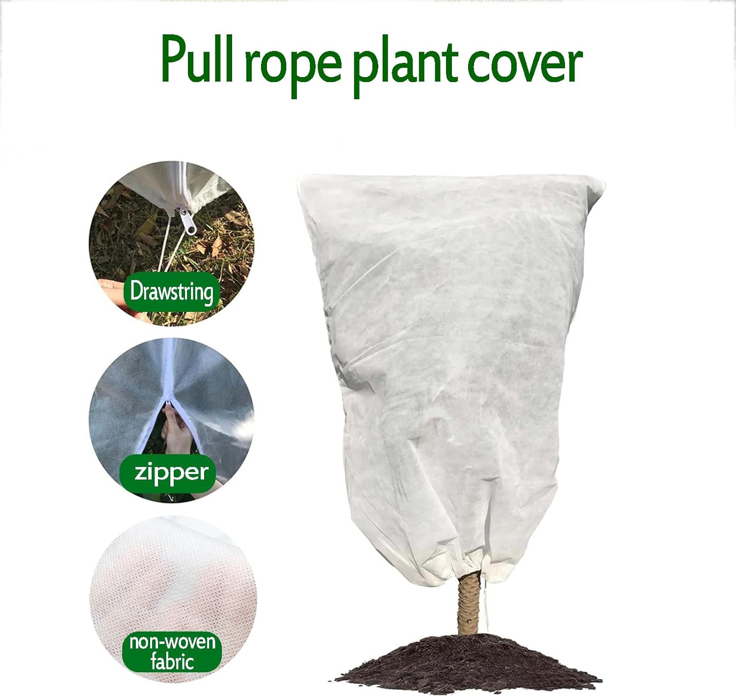 2 Pieces Plant Protective Cover, Economical Large Capacity Winter Cold-Proof Cover Reusable, Suitable for Potted Plants, Gardens, Forests(31X39in)