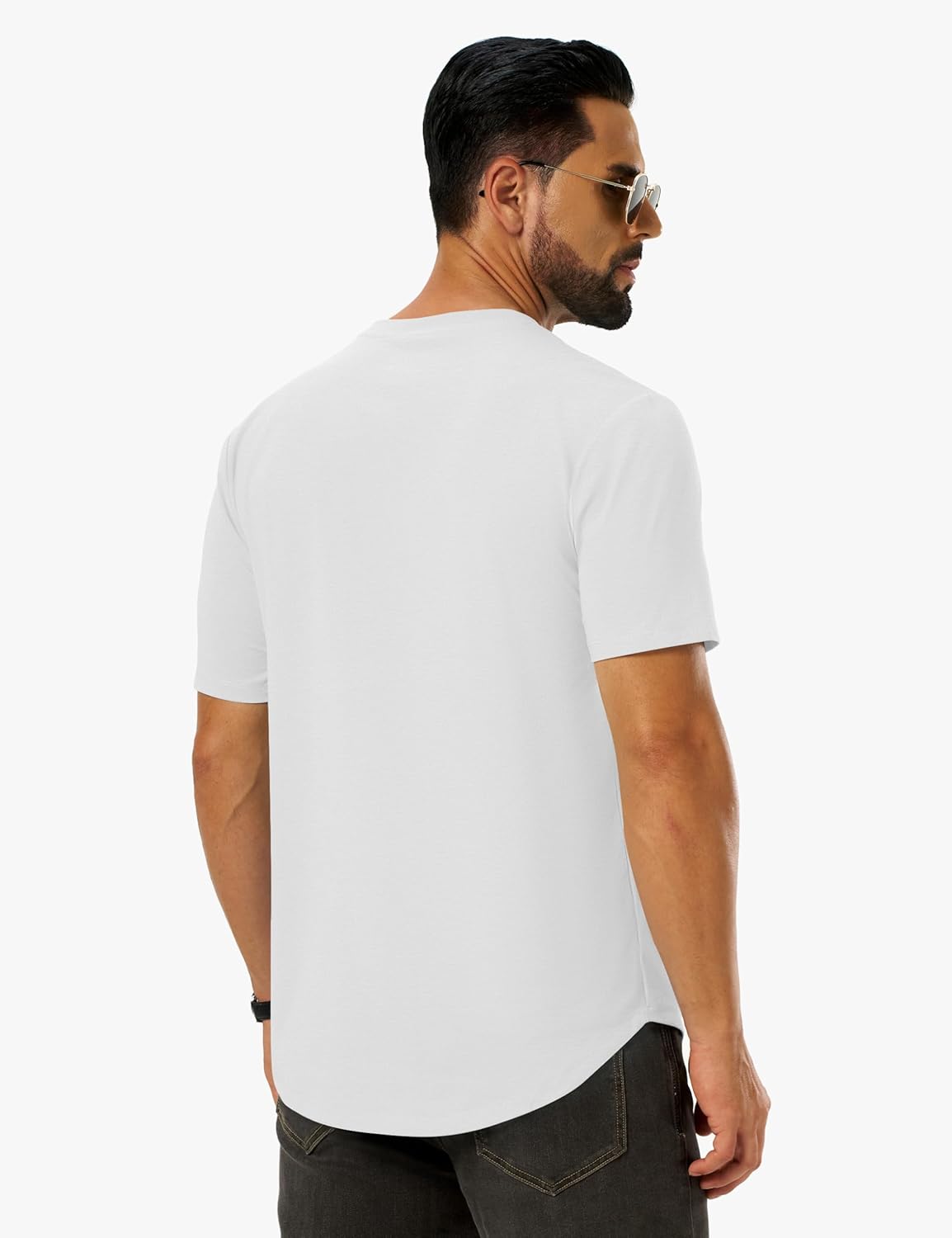 Cotrasen Mens T-Shirts Short Sleeve Curved Hem Lightweight Moisture Wicking Cooling Cotton Blend Casual Crewneck Tee Shirts - Image 2