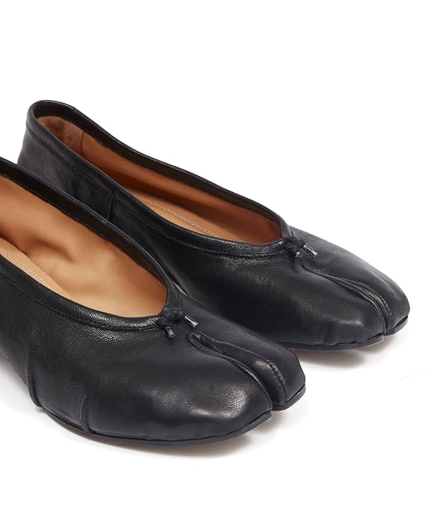 KOKOMOMO Black Split Toe Ballet Heels for Women Japanese Tabi Shoes Cylindrical Low Heels Pumps Chunky Block Heel Office Wedding Party Dress Shoes 1.2 INCH,Size 6 by KOKOMOMO - Used condition - Image 5