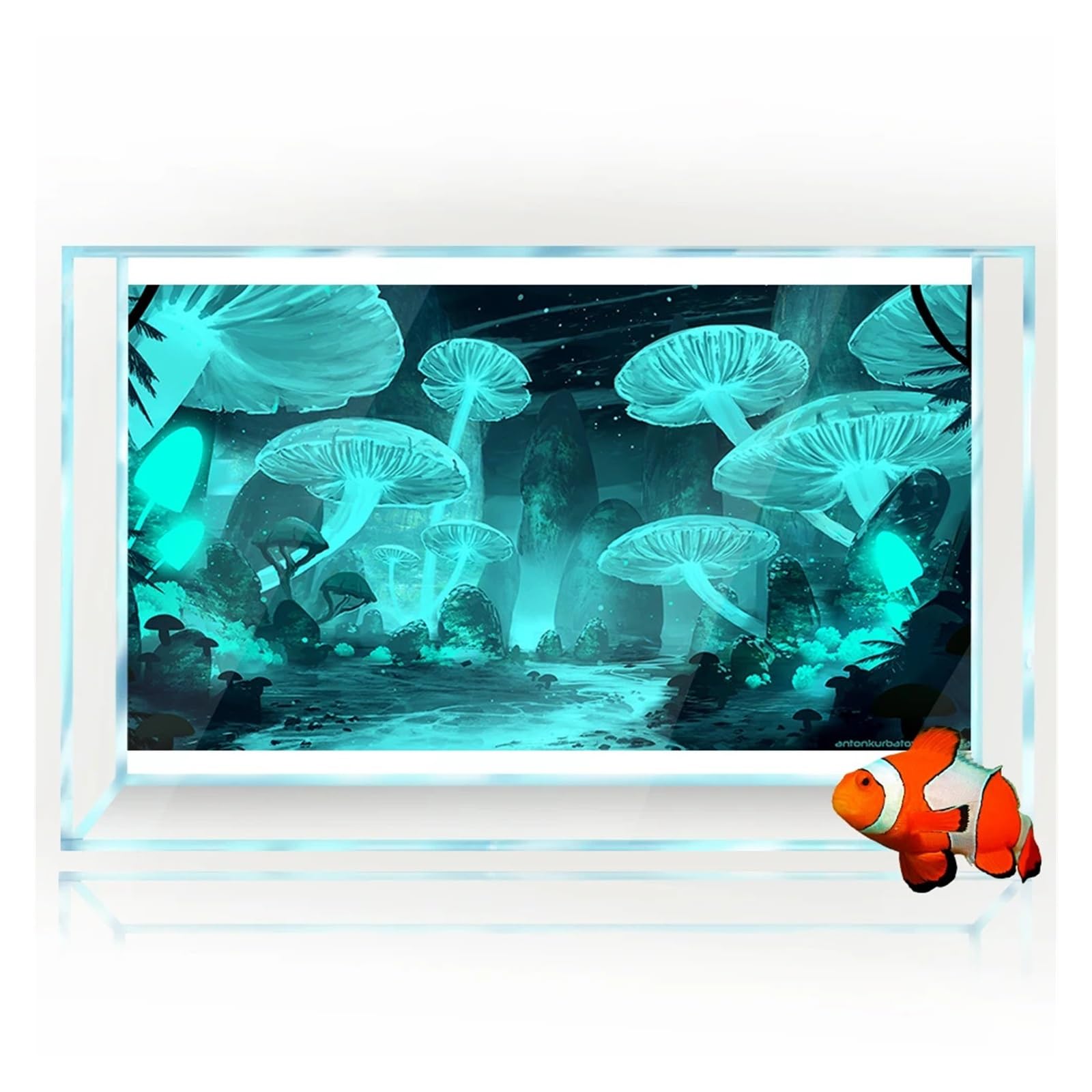 Aquarium Rückwandfolie Aquarium Hintergrund Aufkleber Poster Dekoration Fisch Tanks Reptil Lebensraum(90x60cm)