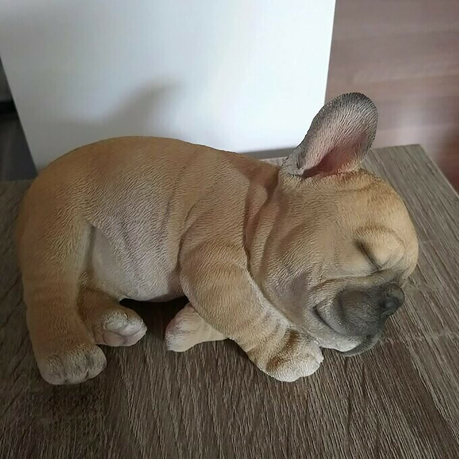 Amazon.co.jp: 眠そうなフレンチブルドッグの子犬の庭の彫像、小さな