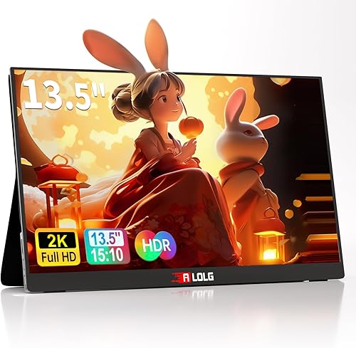 Miniatura 9 de Monitor portátil de 10.5'' para laptop, monitor de pantalla portátil de 2K FHD 60HZ, entradas USB-C y HDMI, panel IPS ultradelgado con HDR y