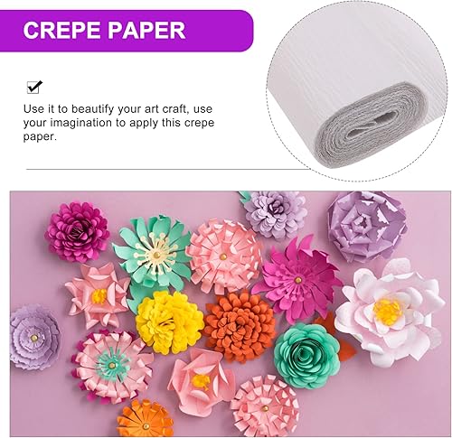 Miniatura 5 de LIFKOME Papel crepé doblez blanco italiano hojas de papel crepé papel de regalo para obras de arte floral, bricolaje de flores, decoración de boda,