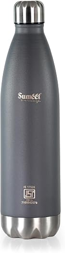 Sumeet Thermo1000 ISI Certified Stainless Steel Hot &amp; Cold Double Walled Leak Proof Vacuum Flask/Water Bottle for Office/S...
