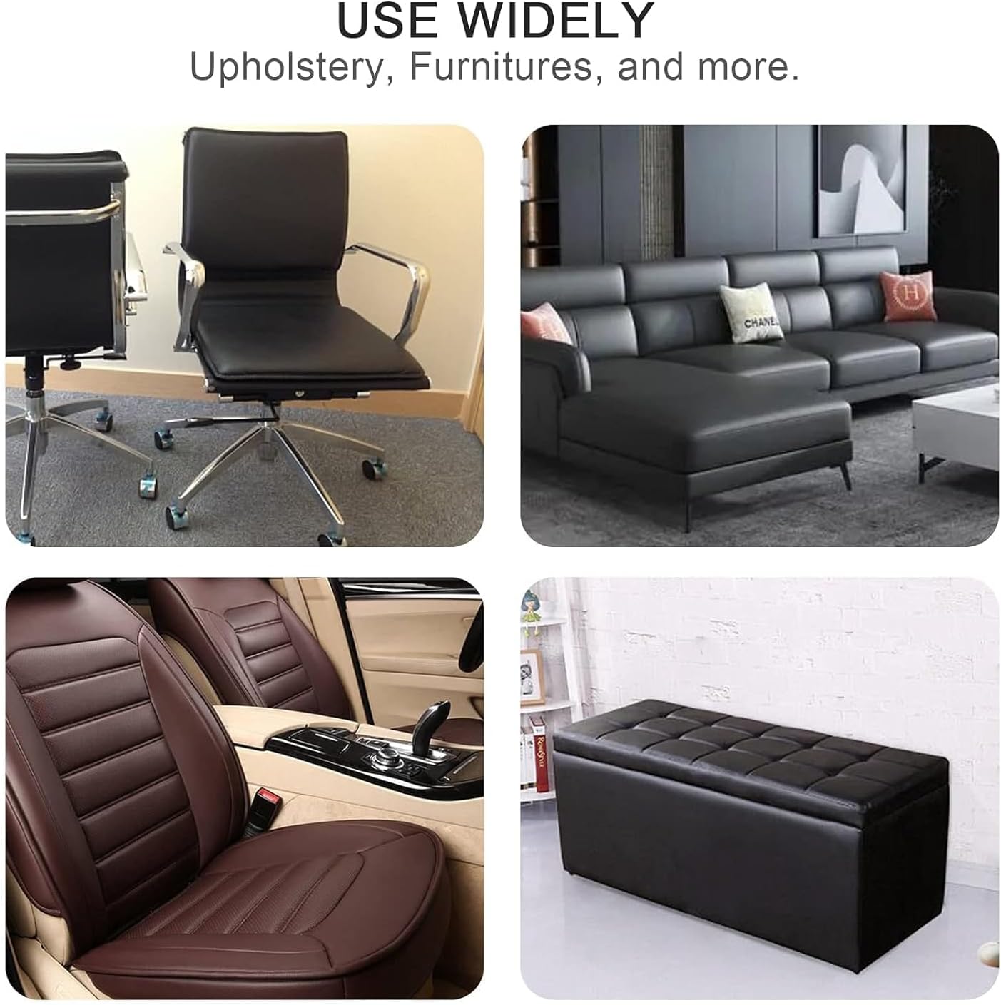 CHEIGHY Self Adhesive Leather Repair Patch for Furniture with Advanced PU 17X79 inch Leather Repair Kit for Couches Sofa Vinyl Repair Kit for Car Seats, Chairs, Shoes (Black)