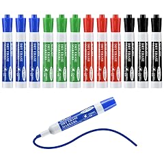 SUQJOY Dry Erase Markers Chisel Tip Whiteboard Marker Low Odor Thick Dry Markers 12 Count 4 Assorted Color