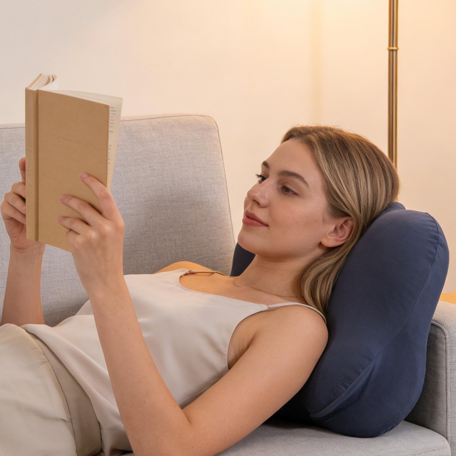 Almohadas Viscoelásticas Diseño Ergonómico en Forma de para Confort y | Almohada para Dormir de Lado Diario en Cama, Lectura, Viaje, Camping, Oficina y Siesta