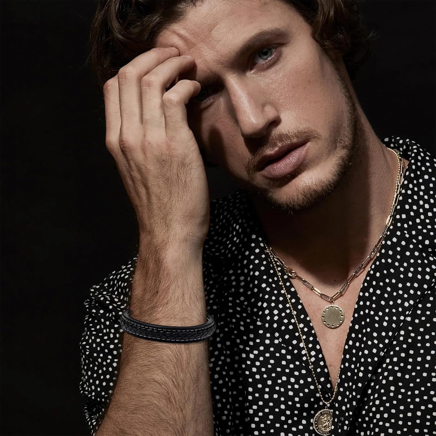 To My Son Bracelet from Mom Leather Bracelet Men Jewelry Gifts for Son Inspirational Birthday Gifts for Men - Image 2