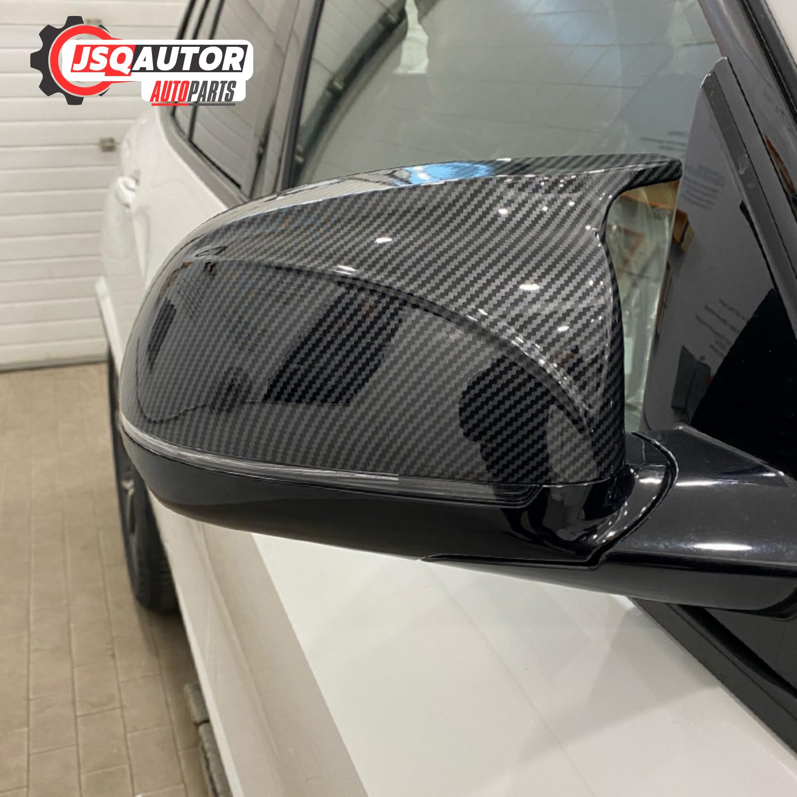 Akcesoria samochodowe zewnętrzne sportowe nakładki na lusterka pasują do BMW X5 E70 X6 E71 E72 części tuningowe akcesoria samochodowe - wygląd folii węglowej czarny, wygląd M
