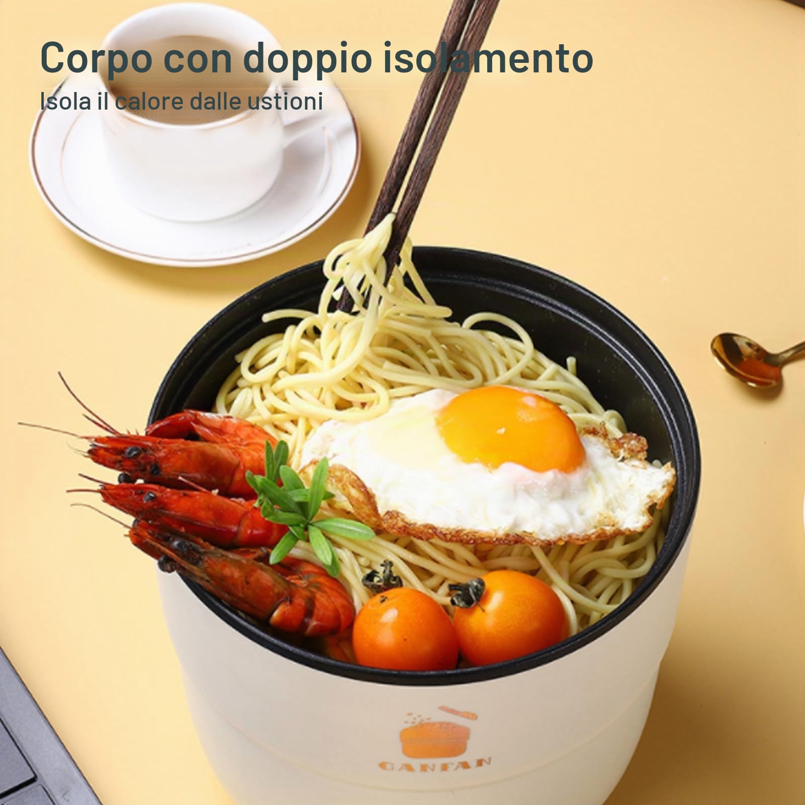 Produttore di Cuociriso Elettrico da 300 W per Cottura a Vapore, 1,8l Multifunzionale Portatile, Cucchiaio Per Riso e Cereali per La Casa, Appartamenti e Dormitori