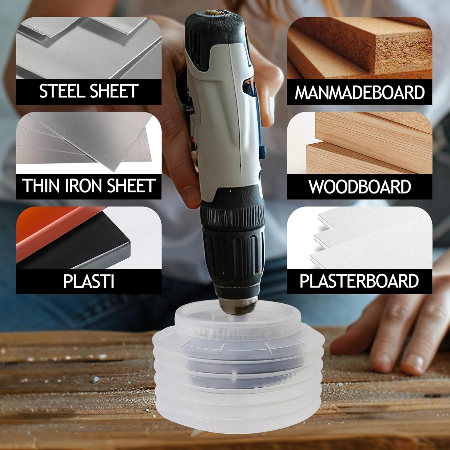 7"/178mm Hole Saw for Recessed Lights,Bi-Metal Hole Cutter with Small Arbor & A2 Arbor, Dust Bowl Catcher and Thickened Gloves for Led Recessed Lighting Wood Metal Drywall PVC