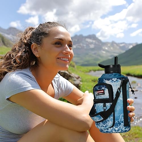 Miniatura 29 de NATURE PIONEOR Water Bottle Holder with Strap,Water Bottle Carrier Bag Sling Sleeve with Adjustable Shoulder Strap & Handle and Large Phone Pocket