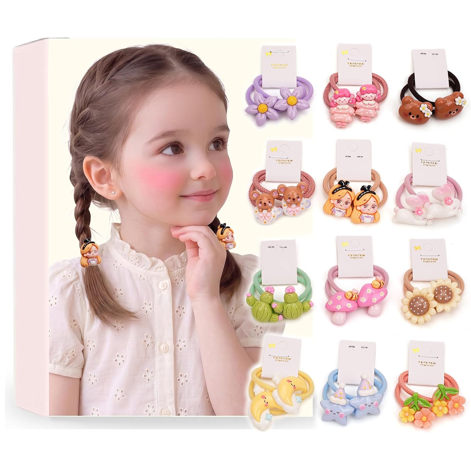 24Pcs Baby Hair Ties for Girls,Cute Small Hair Ties for Thin Hair,Ponytail Holders Elastic Hair Rubber Bands Hair Accessories for Baby Girls infant Toddler (Multicolor(A))
