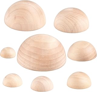 8 Pcs Half Round Pottery Tools Set,8 Sizes Wooden Hemisphere Ceramic Top Tool,Pottery Plate Press Tool Clay Tools for Crafts,DIY Decorative Project,Making Ceramic Bowl Plate(2/3/4/5/6/7/8/9cm)