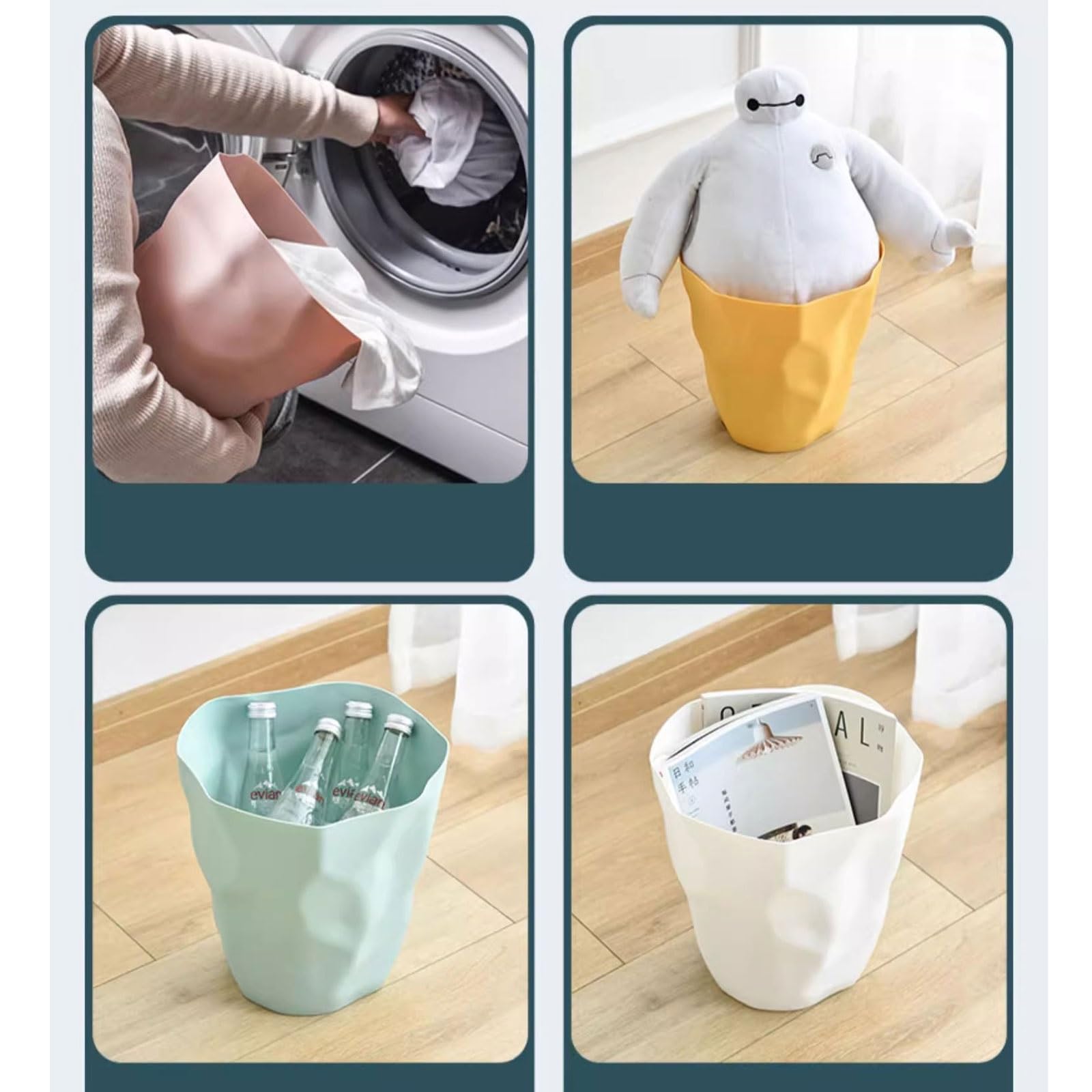 Pattumiera da Cucina Pattumiera in Stile Semplice per Il Soggiorno di casa e la Cucina Senza Coperchio, Grande Cestino Creativo per la Carta da Ufficio, per la Camera da Letto