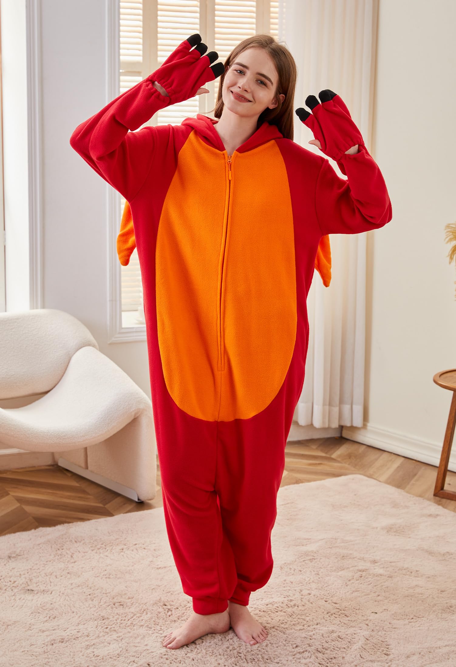 Pijama enterizo de dragón para adultos, disfraz de Halloween, ropa de dormir de una pieza