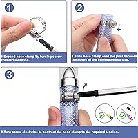 Vista 3 de Abrazadera de Manguera - Qibaok 120 PCS Kit Surtido de Abrazaderas de Manguera de Acero Inoxidable 1/4''–1-1/2'' Abrazaderas de Tornillo Sin Fin