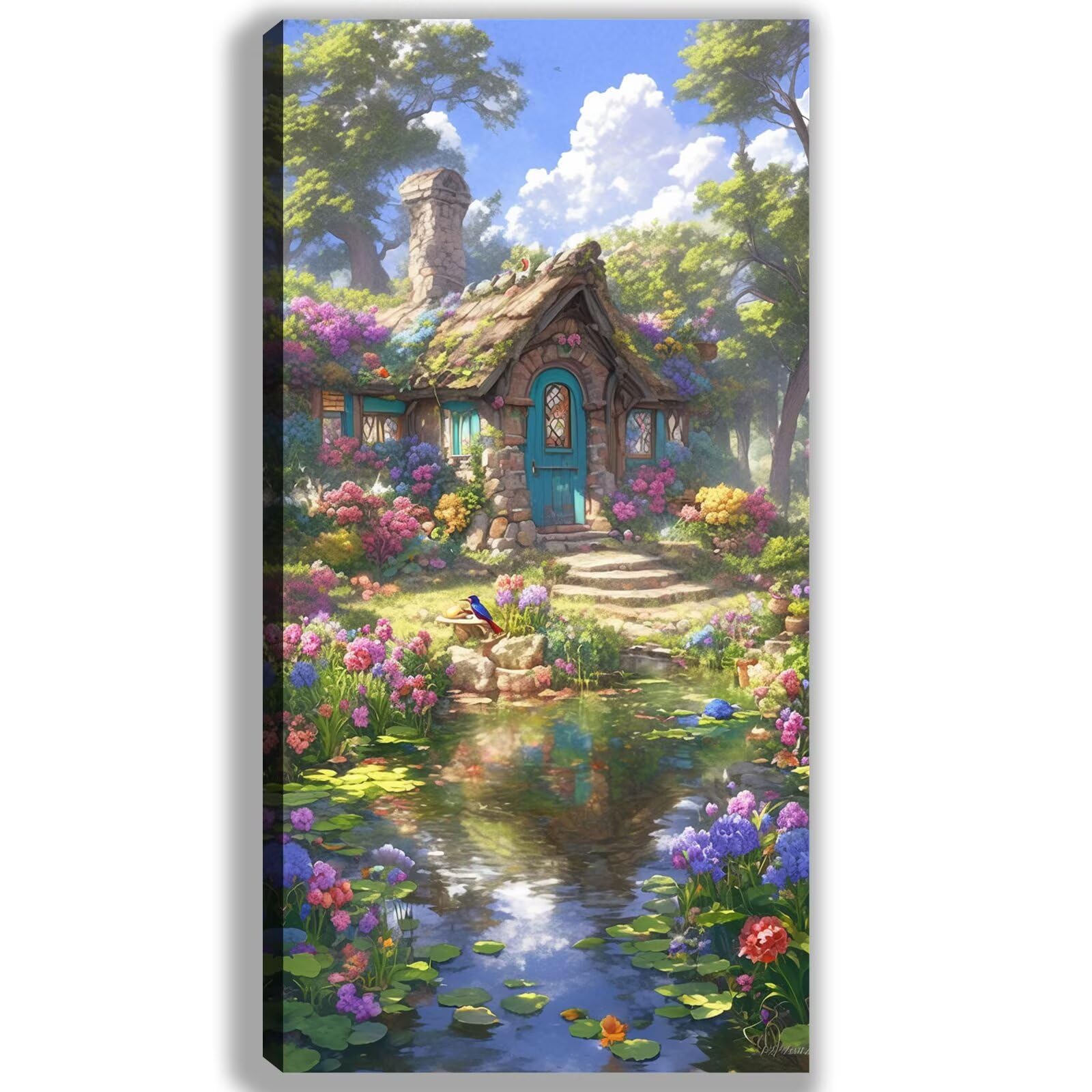 Malen nach Zahlen Erwachsene Großes Format 60x120cm, Garten Panorama DIY Malset Komplettset auf Leinwand, Ohne Rahmen Acryl Ölgemälde Malen nach Zahlen Landschaft, Geschenk für Frauen, w-998k